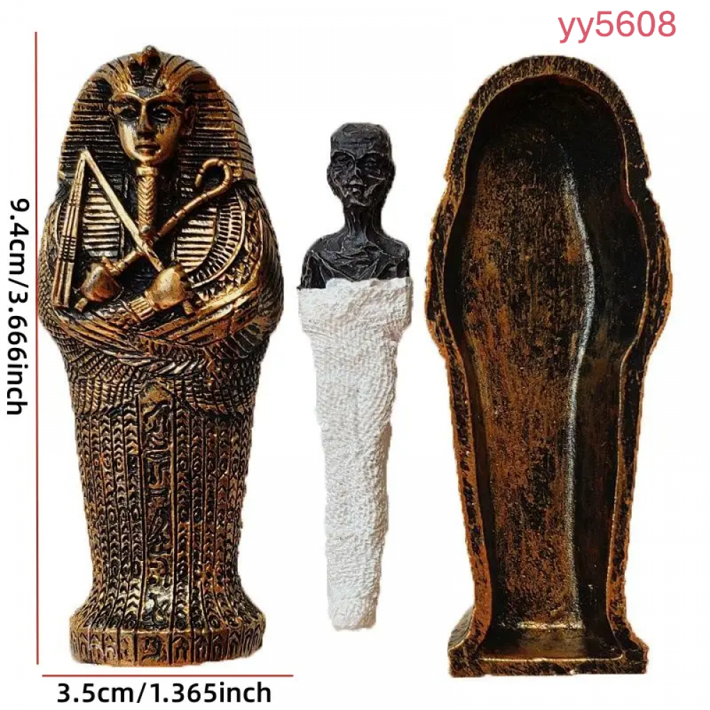 YY5608 Mısır Mumya Heykel Biblo Silikon Kalıp – Antik ve Mistik Dekoratif Hediye!